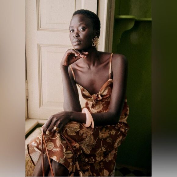 NWT SEZANE CHIARETTA Adana Linen blend Maxi DRESS - Picture 4 of 13